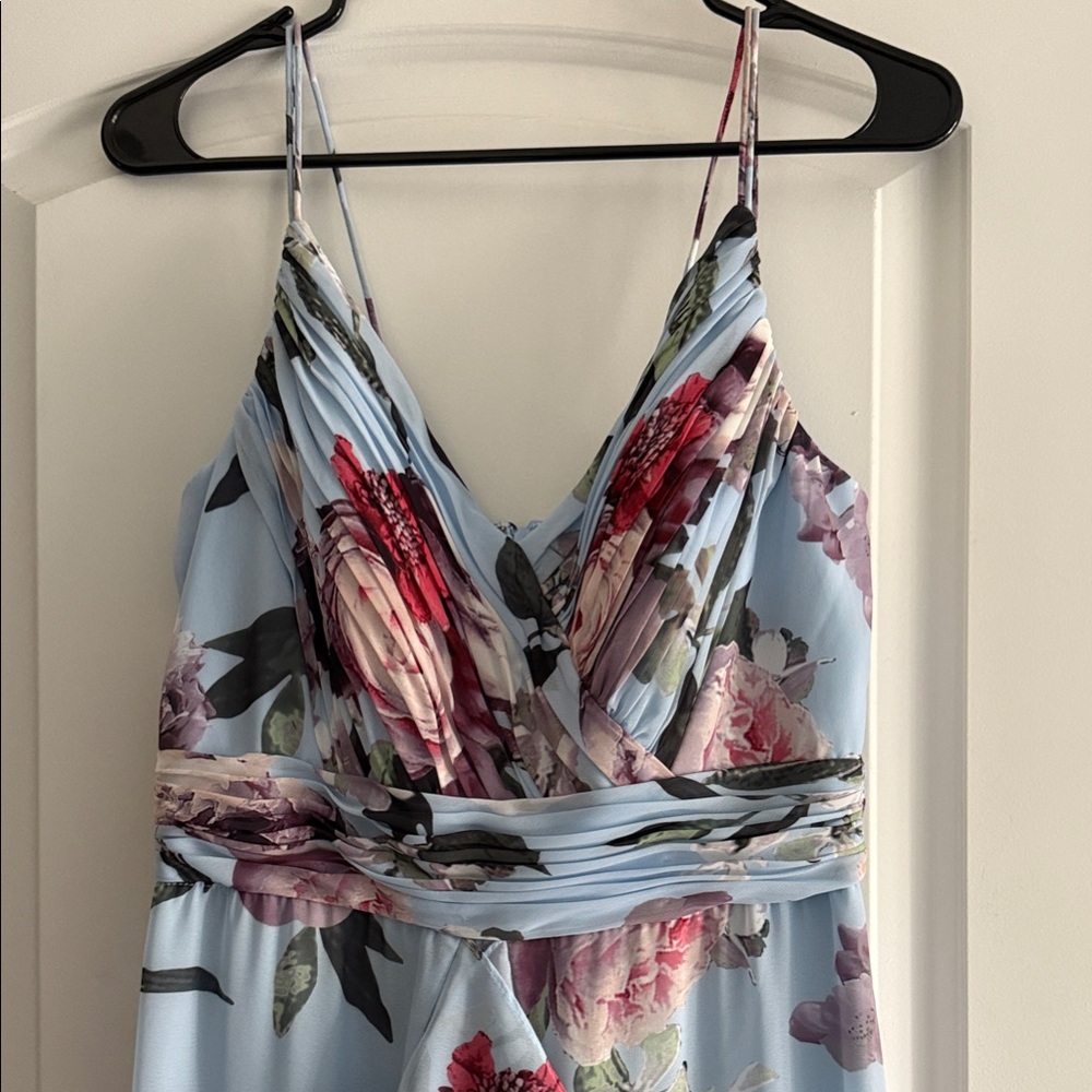 Xscape Light Blue Floral Dress
